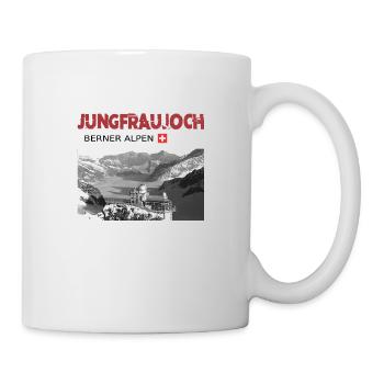 Jungfraujoch Schweizer Berge T-Shirt drucken - Tasse - Weiß - Rechts