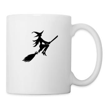 Sorcière sur un balai Sorcière avec un balai - Mug blanc - blanc - Droite