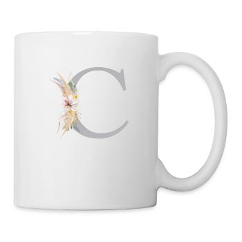 Personalisierbar Monogramm Watercolour Floral C - Tasse - Weiß - Rechts