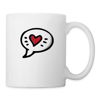 Je t’aime - Je t’aime - Bulle de parole avec le cœur - Mug blanc - blanc - Droite