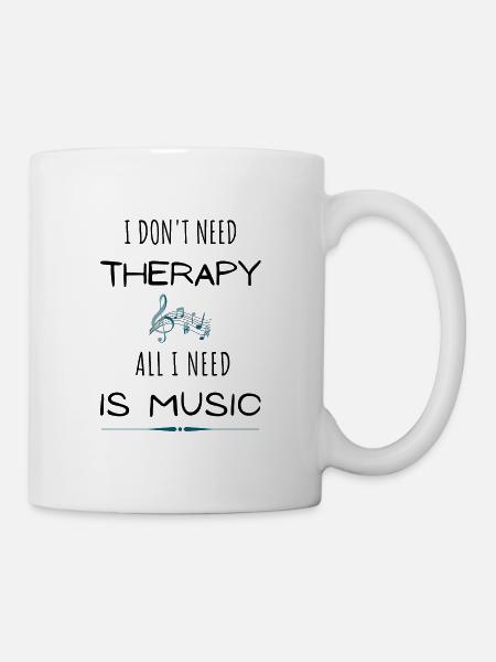 Music humor, therapy, just need music - Mug blanc - blanc