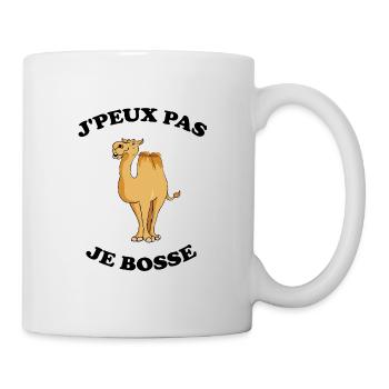 Je peux pas je bosse. Chameau humour - Mug blanc - blanc - Droite