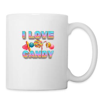 I Love Candy Süßigkeiten Süßigkeit Lolli Lutscher - Tasse - Weiß - Rechts
