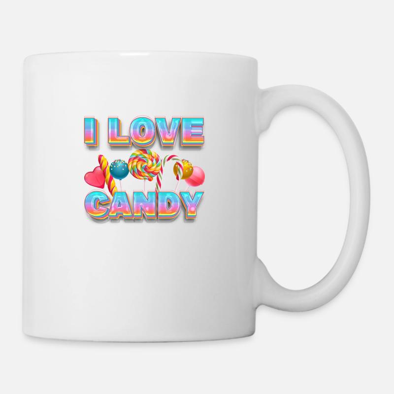 I Love Candy Sweets Candy Lollipop - Mug - white