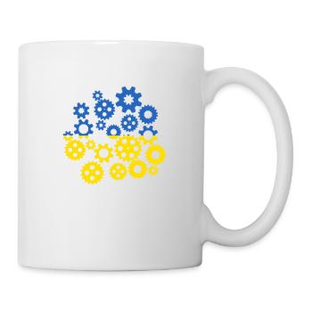 Drapeau de l’Ukraine Engrenages Drapeau ukrainien - Mug blanc - blanc - Droite