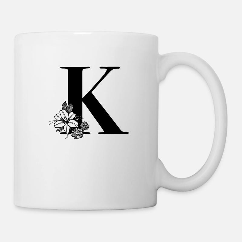 Buchstabe K - Tasse - Weiß