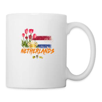 Netherlands Vintage Holland Flag Tulip and Crown - Mug - white - Right