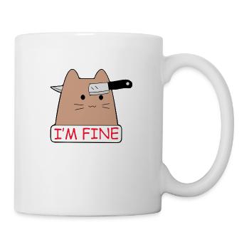 I'm Fine Funny Cat - Mug - white - Right