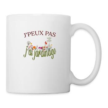 j peux pas j ai jardinage fleurs jardin tee shirt - Mug blanc - blanc - Droite
