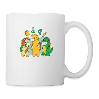 Schule Tiere Dino-Masken Schule Tiere Dino-Masken - Tasse - Weiß - Rechts
