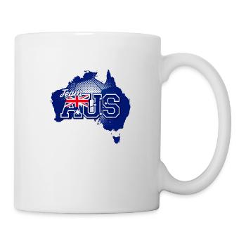 Carte de l’équipe AUS Australie avec motif de balle - Mug blanc - blanc - Droite