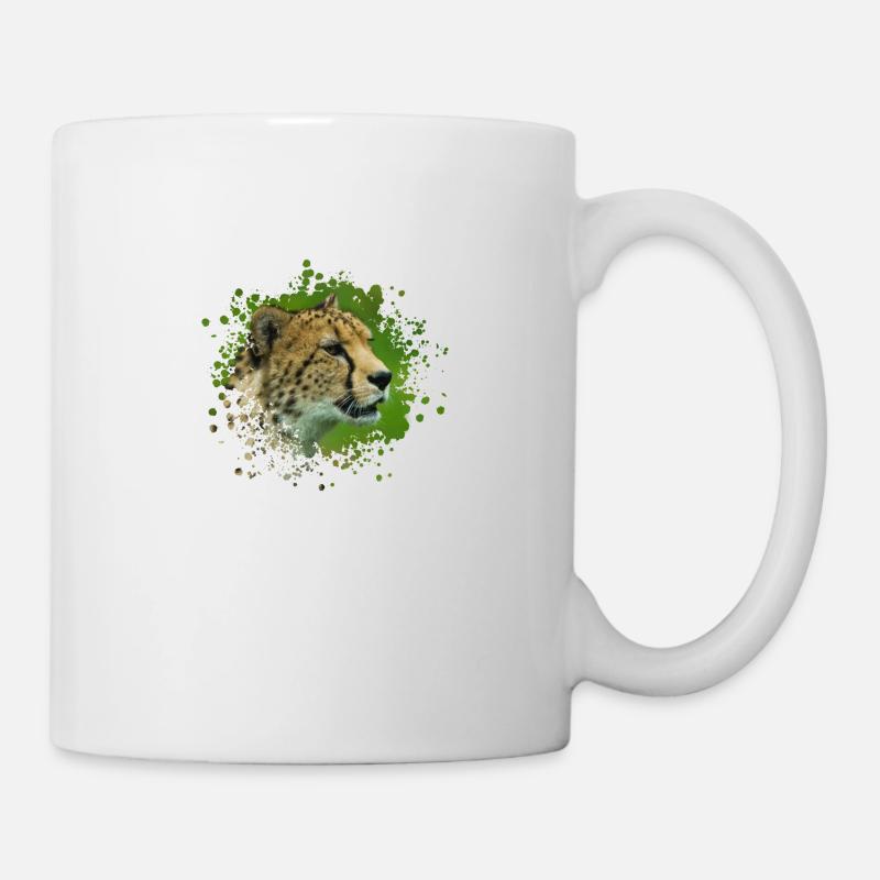 Gepard auf einem Lookout Paint Splatter - Tasse - Weiß