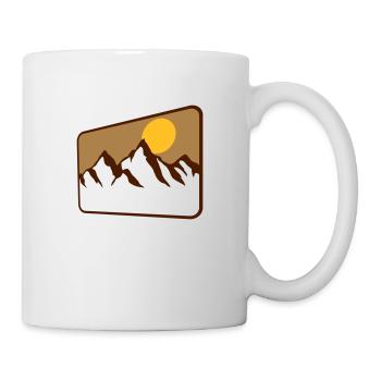paysage bouclier montagnes silhouette - Mug blanc - blanc - Droite