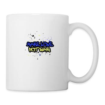 faire l’amour pas la guerre, l’ukraine, la guerre, les graffitis - Mug blanc - blanc - Droite