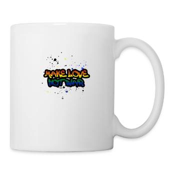 faire l’amour pas la guerre, arc-en-ciel, graffiti, art, art - Mug blanc - blanc - Droite