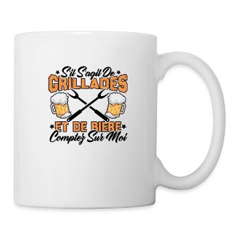 Cadeau Homme Drôle Barbecue Et Bière - Mug blanc - blanc - Droite