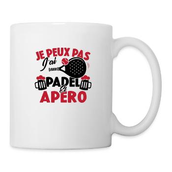Je peux pas j'ai padel et apéro - Mug blanc - blanc - Droite