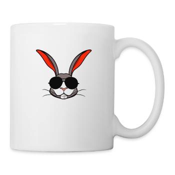Lapin avec lunettes de soleil Tête de lapin Idée cadeau - Mug blanc - blanc - Droite