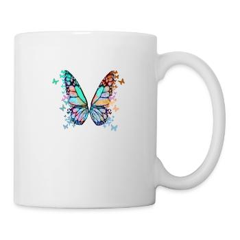 schmetterling ,bunt,graffiti,malerei - Tasse - Weiß - Rechts