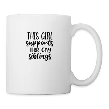 this girl supports her gay siblings - Mug - white - Right