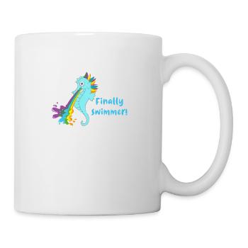 finally swimmer, swwimmer,seepferdchen - Tasse - Weiß - Rechts