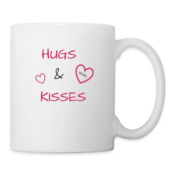 J’aime les vêtements / Hugs&Kisses - Mug blanc - blanc - Droite