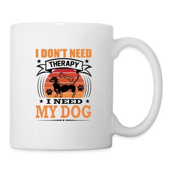 Dackel Mein Hund Retro Vintage Hunderasse - Tasse - Weiß - Rechts