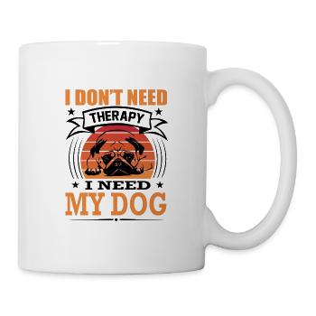 Mops Mein Hund Retro Vintage Hunderasse - Tasse - Weiß - Rechts