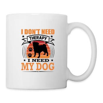 Mops Mein Hund Retro Vintage Hunderasse - Tasse - Weiß - Rechts