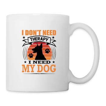 Dobermann Mein Hund Retro Vintage Hunderasse - Tasse - Weiß - Rechts