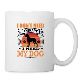Deutsche Dogge Mein Hund Retro Vintage Hunderasse - Tasse - Weiß - Rechts