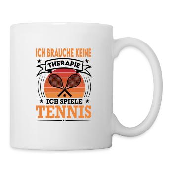 Tennis Spielen Sport Verein Doppel Retro Vintage - Tasse - Weiß - Rechts