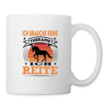 Reiten Reitsport Pferde Reiter Reiterin Retro - Tasse - Weiß - Rechts