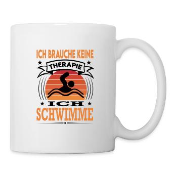 Schwimmen Schwimmerin Schwimmer Schwimmsport - Tasse - Weiß - Rechts