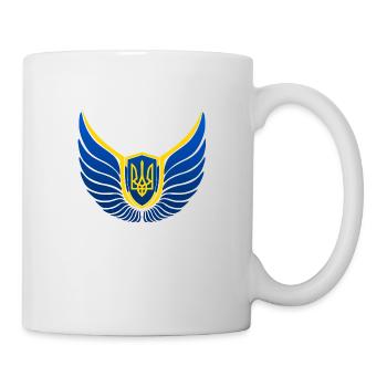 Ukraine flügel Ruhm Ehre Sieg - Tasse - Weiß - Rechts