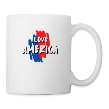 I LOVE AMERICA! Colorful design - Mug - white - Right