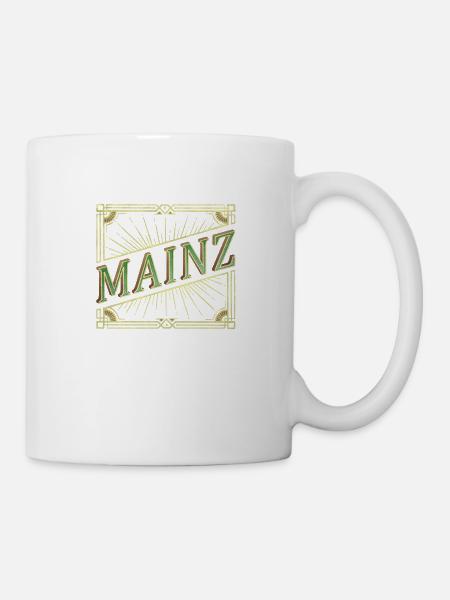 Mainz Deutschland Stadt Schrift Vintage Retro - Tasse - Weiß
