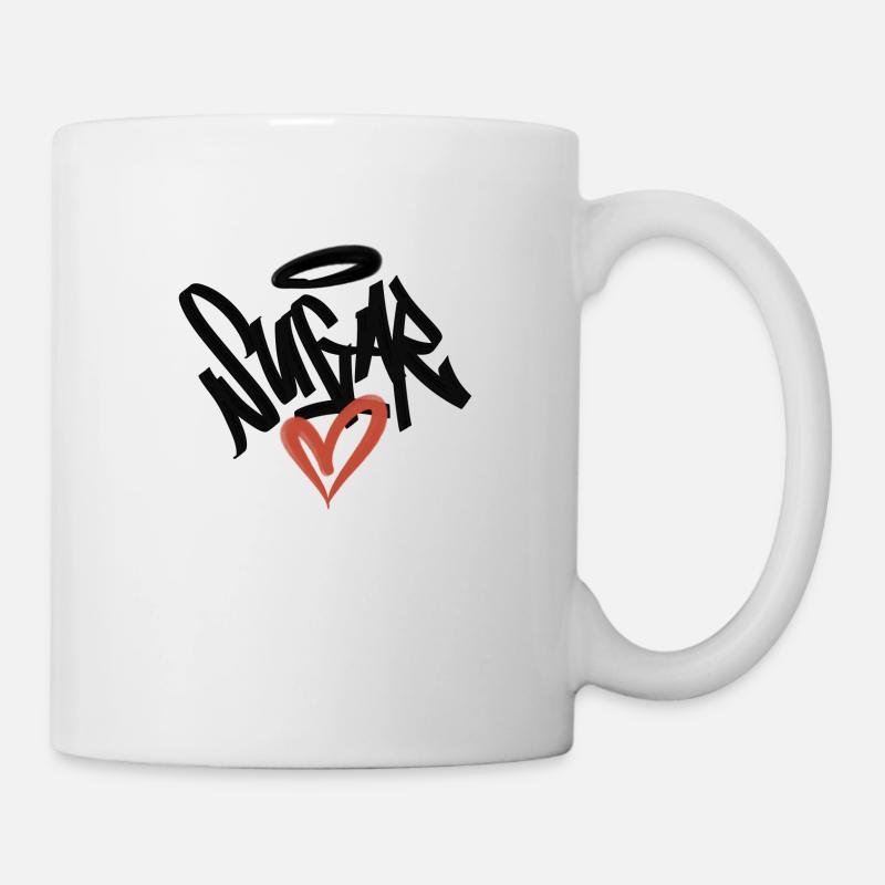 sugar heart graffiti - Mug - white