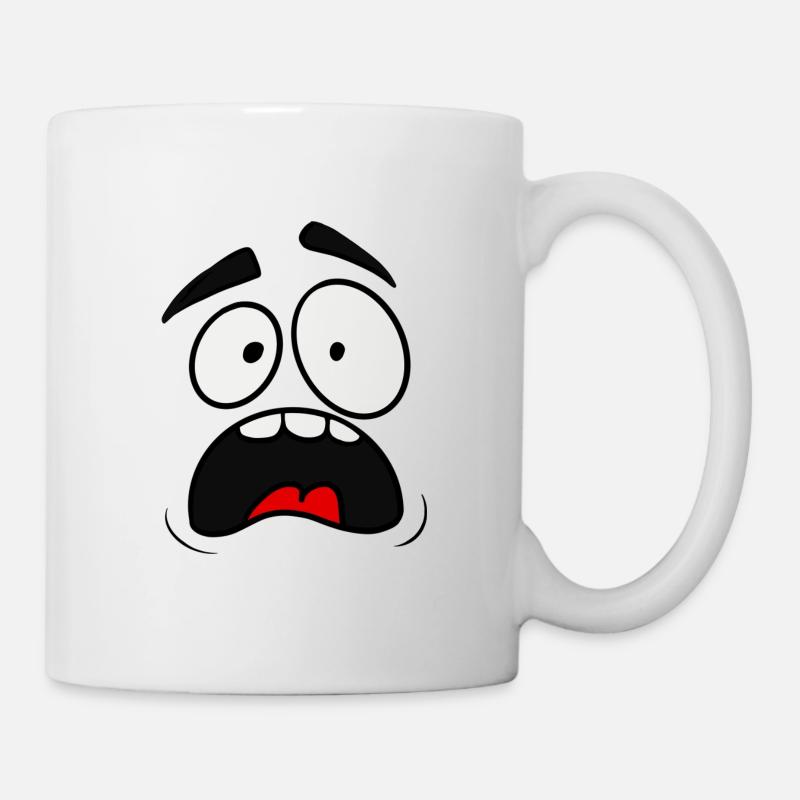 Verängstigtes Gesicht - Tasse - Weiß