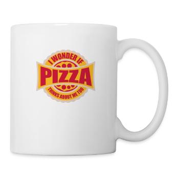 pizza thinks about me - Mug - white - Right