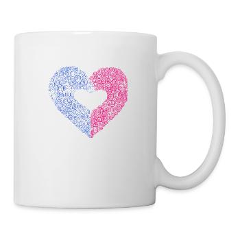 Herz Symbol Liebe süß Herzen rosa Zeichnung 5 - Tasse - Weiß - Rechts