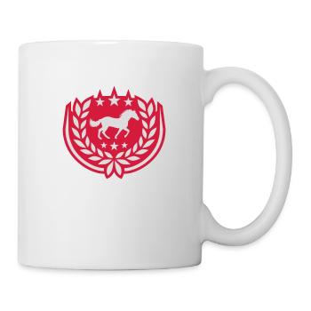 Coat of arms Horse laurel wreath stars - Mug - white - Right
