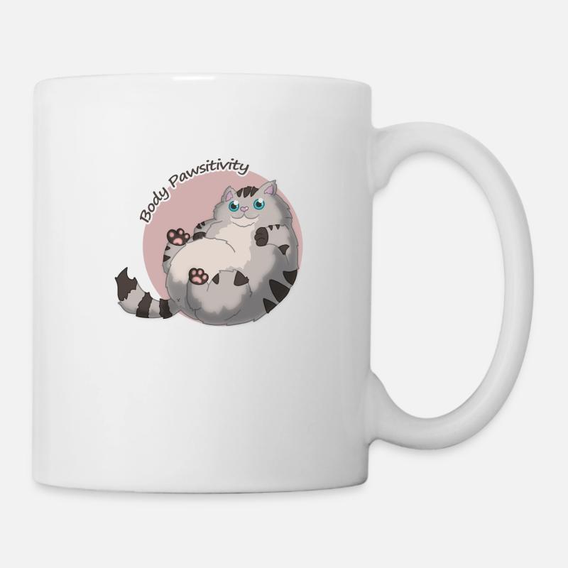 Body Pawsitivity Cat pink - Tasse - Weiß