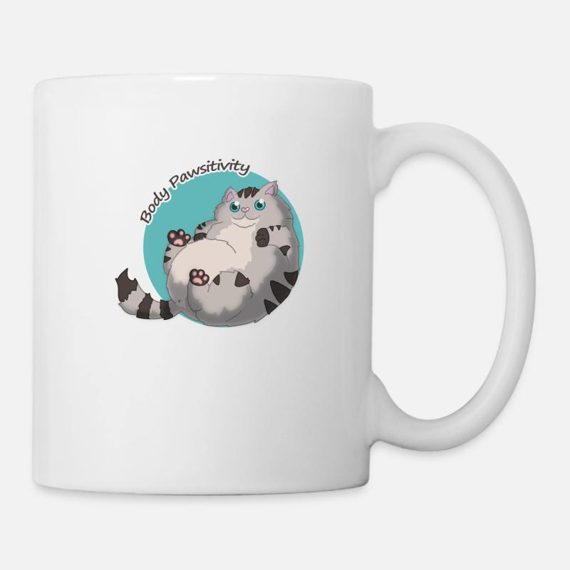 Body Pawsitivity Cat blue - Tasse - Weiß