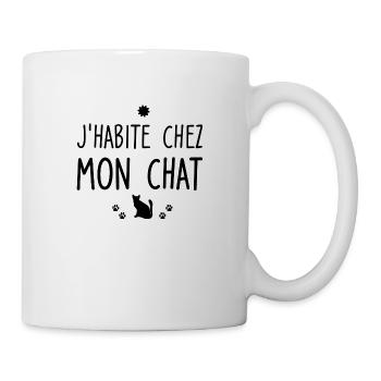 j habite chez mon chat - Mug blanc - blanc - Droite