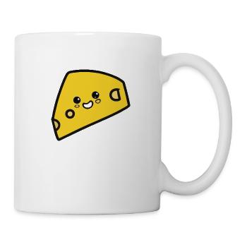 Niedlicher Käse mit Gesicht Geschenkidee - Tasse - Weiß - Rechts