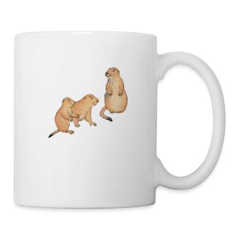 Chiens de prairie - Mug blanc - blanc - Droite
