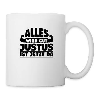 Alles wird gut Justus ist jetzt da - Tasse - Weiß - Rechts