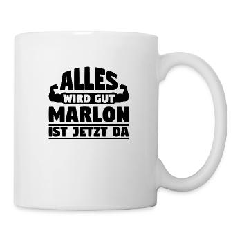 Alles wird gut Marlon ist jetzt da - Tasse - Weiß - Rechts
