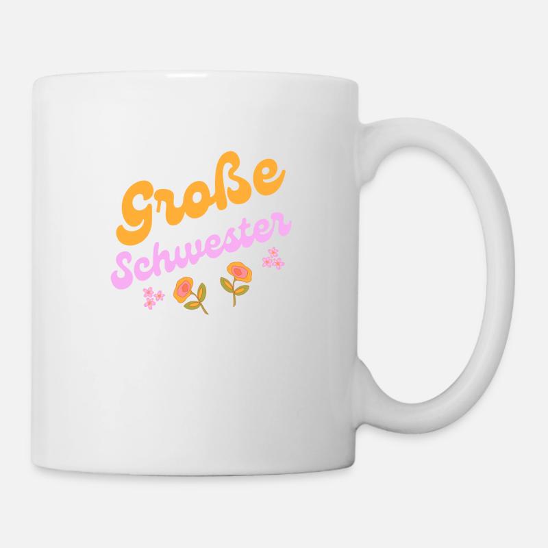 Große Schwester Blumen - Tasse - Weiß